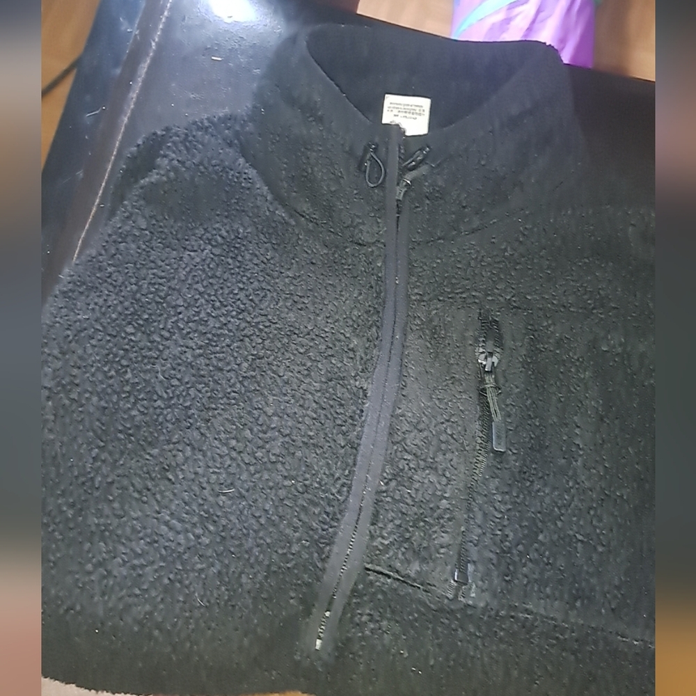 Black Fleece Zip-Up Jacket PINK Sherpa Pullover